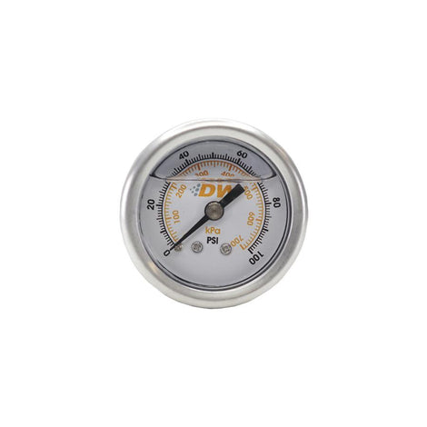 Fuel Pressure Gauge - Liquid Filled White Face w/DW Logo<br>Universal