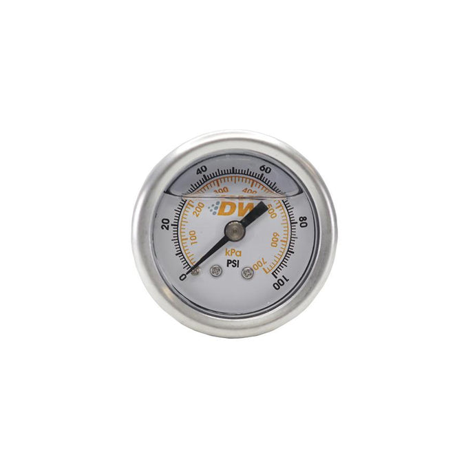 Fuel Pressure Gauge - Liquid Filled White Face w/DW Logo<br>Universal