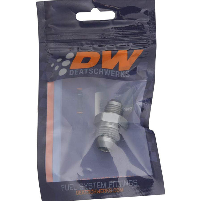 8AN Male Flare<br>6AN Male Flare Reducer Straight, Anodized DW Titanium