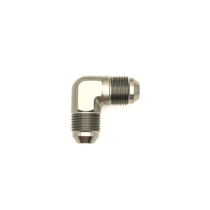 8AN Male Flare<br>8AN Male Flare 90-Degree Fitting, Anodized DW Titanium