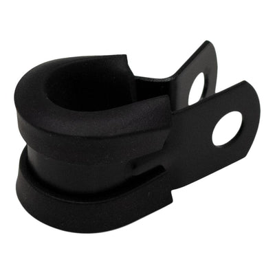 Rubber Cushioned P-Clamp<br>6AN Hose 9.5mm Clamp Matte Black