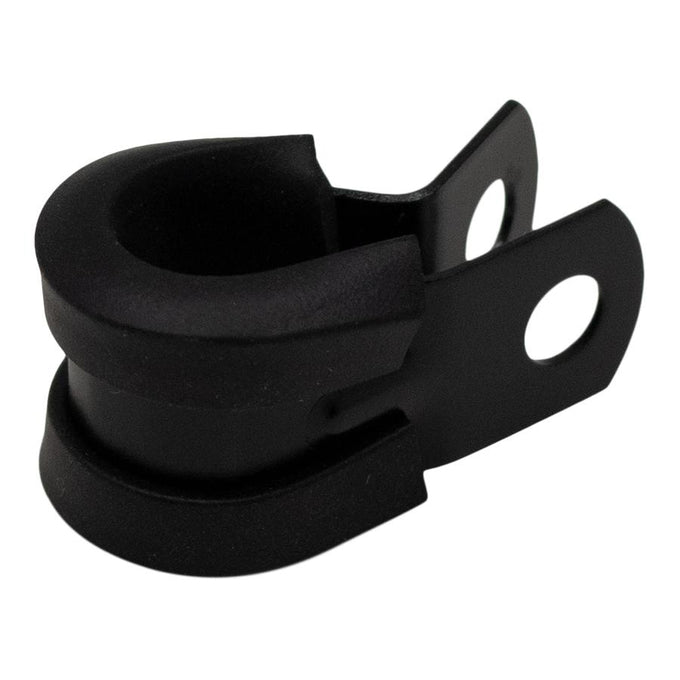 Rubber Cushioned P-Clamp<br>6AN Hose 9.5mm Clamp Matte Black