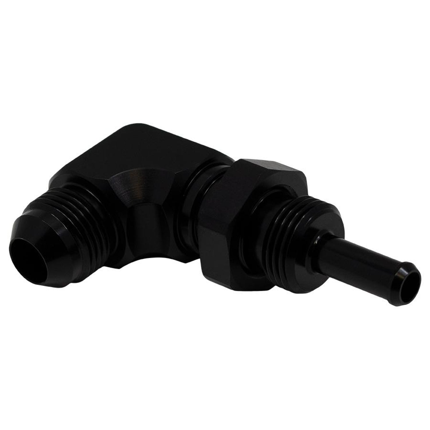 90-Deg. 8AN to 5/16 in Barb Bulkhead<br>Universal