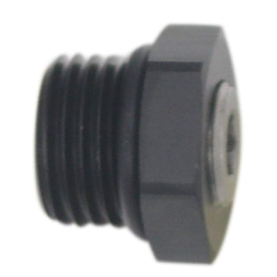 Black 6AN ORB Plug Fitting with 1/8 in. NPT Port<br>Universal