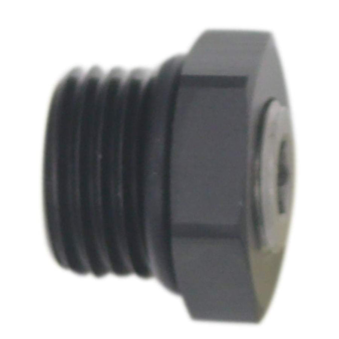 Black 6AN ORB Plug Fitting with 1/8 in. NPT Port<br>Universal