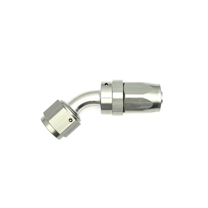 8AN Female Swivel 45-Degree Hose End CPE<br> Anodized DW Titanium