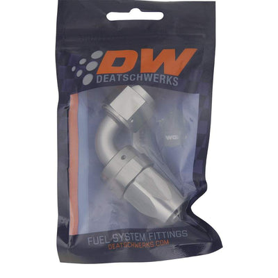 8AN Female Swivel 90-Degree Hose End CPE<br> Anodized DW Titanium