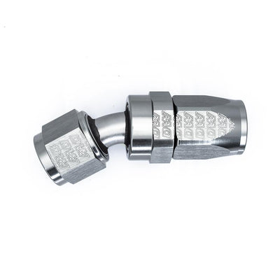 8 AN Female Flare Swivel 30-Degree Hose End CPE<br>Anodized DW Titanium