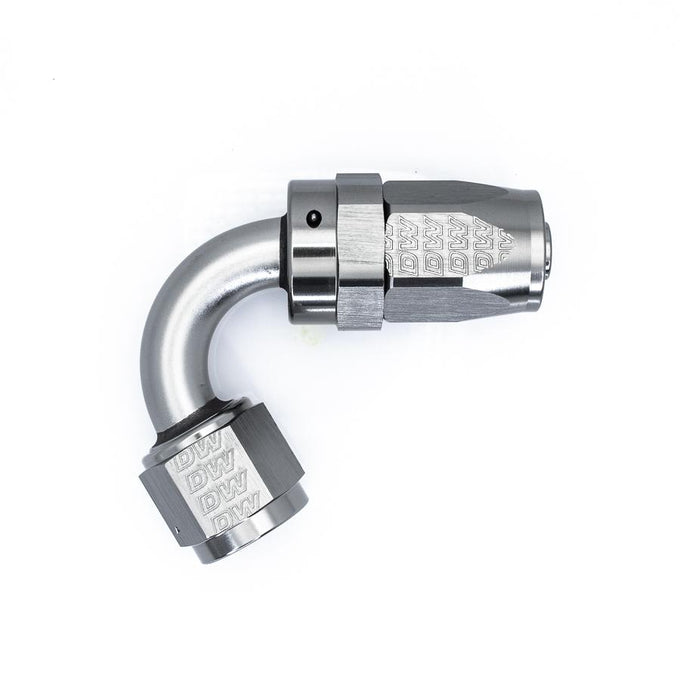 8 AN Female Flare Swivel 120-Degree Hose End CPE<br>Anodized DW Titanium