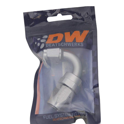 8 AN Female Flare Swivel 120-Degree Hose End CPE<br>Anodized DW Titanium