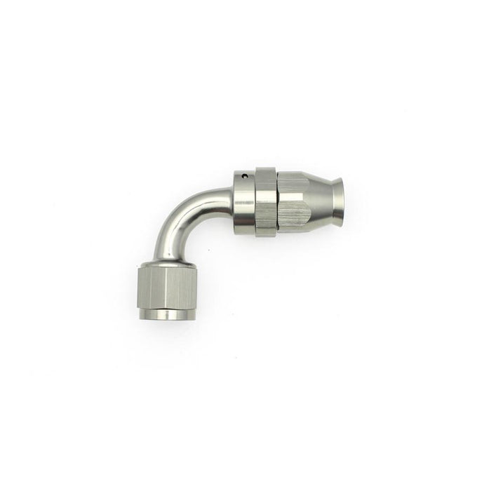 8AN Female Swivel 90-Degree Hose End PTFE<br>Anodized DW Titanium