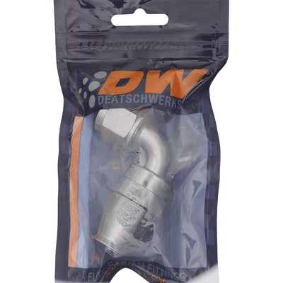 8AN Female Swivel 90-Degree Hose End PTFE<br>Anodized DW Titanium