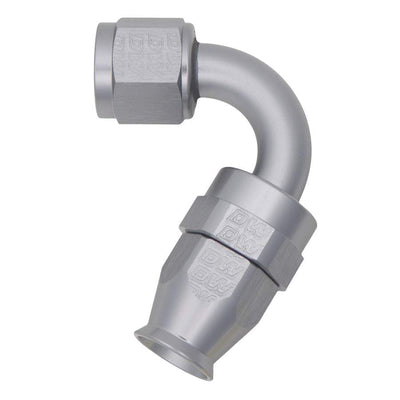 8 AN Female Flare Swivel 120-Degree Hose End PTFE<br>Anodized DW Titanium