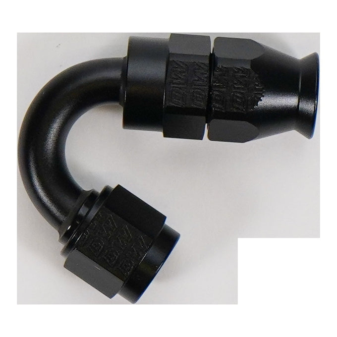 6 AN Female Flare Swivel 150-degree Hose End PTFE<br>Universal