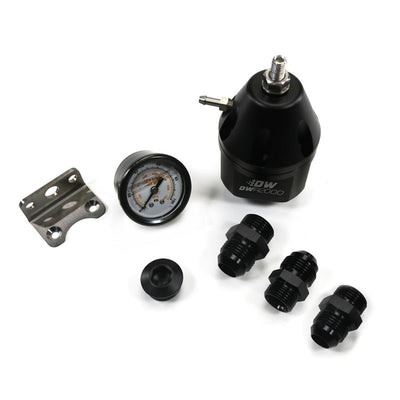DWR2000 AFPR + pressure gauge + 10AN Fittings, anodized black<br>Universal