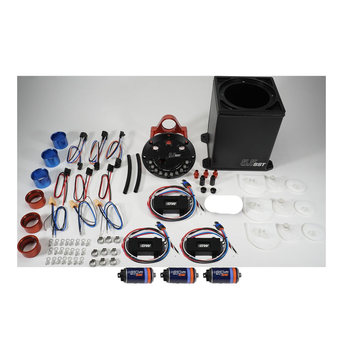 5.5L Staged Surge Tank w/ 3 DW810 Brushless Fuel Pumps<br>Universal
