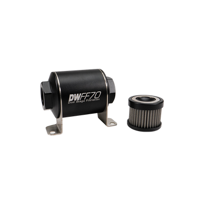 10AN Female, 40 Micron, 70mm In-Line Fuel Filter Kit<br>Universal