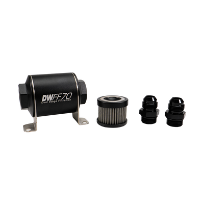 10AN, 40 micron, 70mm In-line fuel filter kit<br>Universal