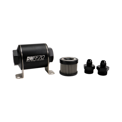 6AN, 100 micron, 70mm In-line fuel filter kit<br>Universal