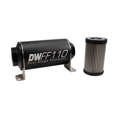 10AN Female, 10 Micron, 110mm In-Line Fuel Filter Kit<br>Universal
