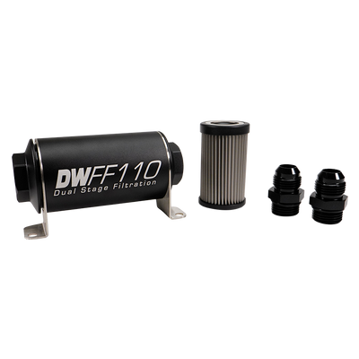 10AN, 40 micron, 110mm In-line fuel filter kit<br>Universal