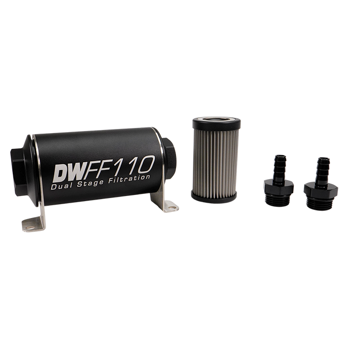 3/8 in, 40 micron, 110mm In-line fuel filter kit<br>Universal
