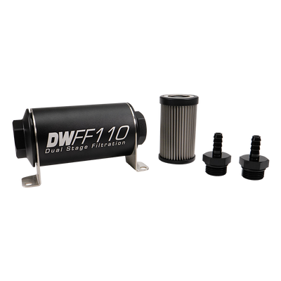 5/16 in, 100 micron, 110mm In-line fuel filter kit<br>Universal
