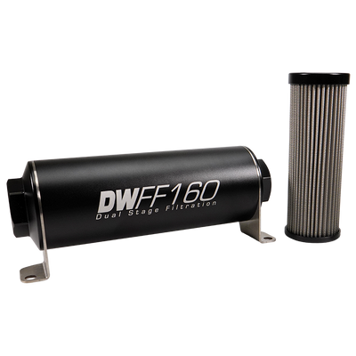10AN Female, 5 micron, 160mm In-line fuel filter kit<br>Universal