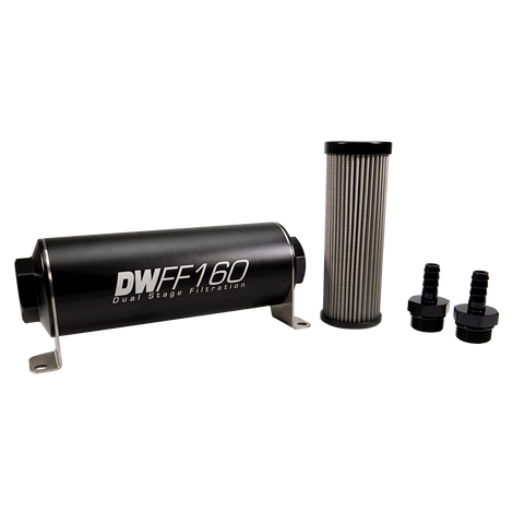 3/8 in, 40 micron, 160mm In-line fuel filter kit<br>Universal
