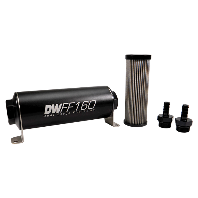 3/8 in, 100 micron, 160mm In-line fuel filter kit<br>Universal