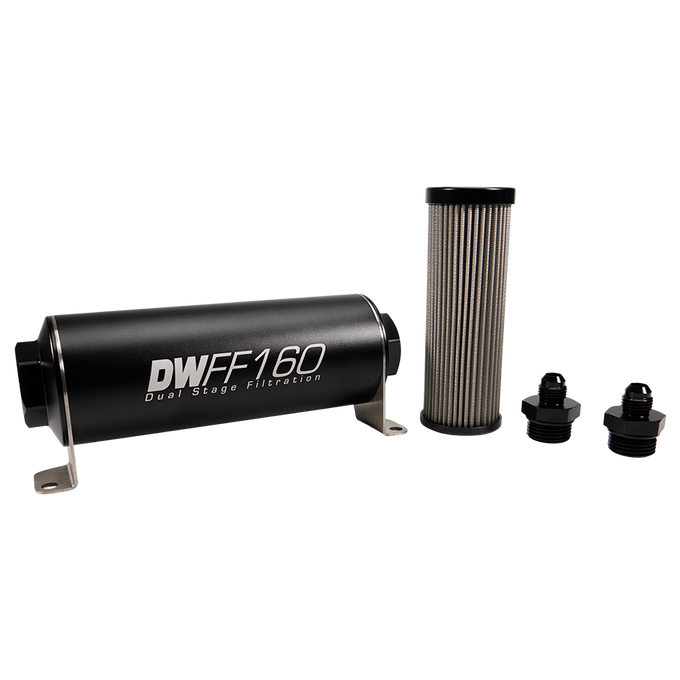 6AN, 100 micron, 160mm In-line fuel filter kit<br>Universal