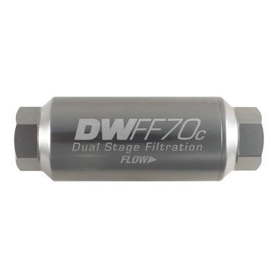 8AN ORB, 10 micron, 70mm Compact in-line fuel filter<br>Universal