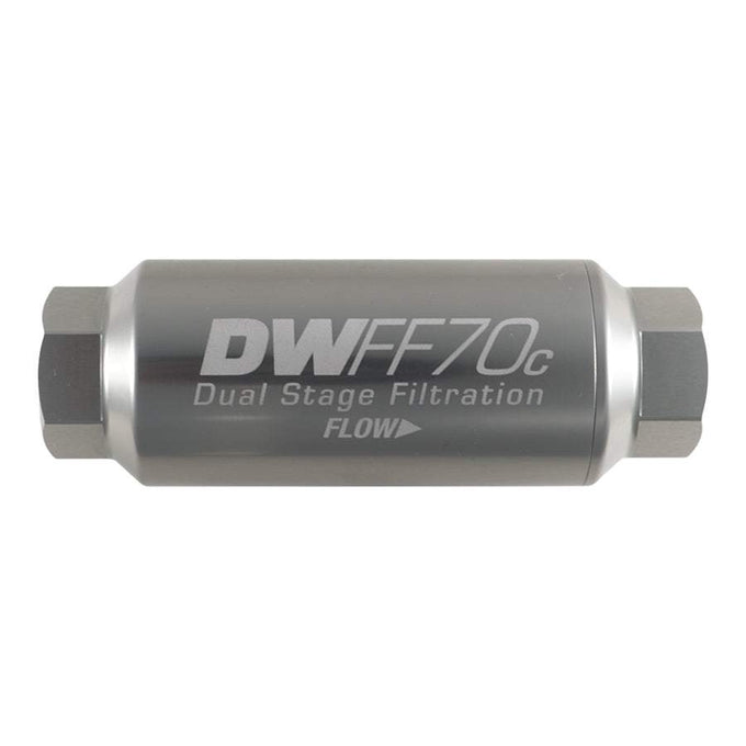 8AN ORB, 10 micron, 70mm Compact in-line fuel filter<br>Universal