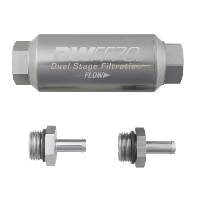 5/16 in, 10 micron, 70mm compact in-line fuel filter kit<br>Universal