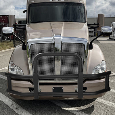 Steel Front Bumper Grille Deer Guard+Brackets <br>07-21 Kenworth T660 T680 Black