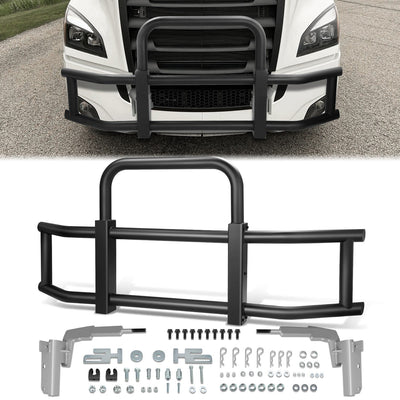 Front Bumper Grille Deer Guard+Brackets <br>18-23 Freightliner Cascadia Black