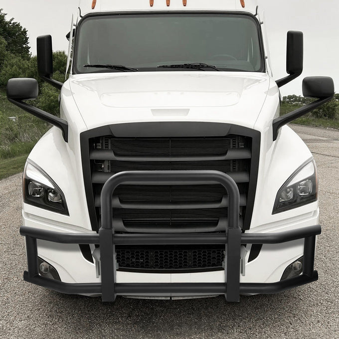 Front Bumper Grille Deer Guard+Brackets <br>18-23 Freightliner Cascadia Black