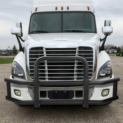 Front Bumper Grille Deer Guard+Brackets <br>08-17 Freightliner Cascadia Black