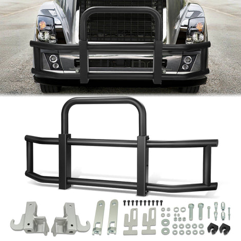 Front Bumper Grille Deer Guard+Brackets <br>04-17 Volvo VNL 430 630 670 Black