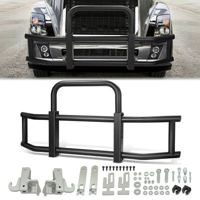 Front Bumper Grille Deer Guard+Brackets <br>04-17 Volvo VNL 430 630 670 Black