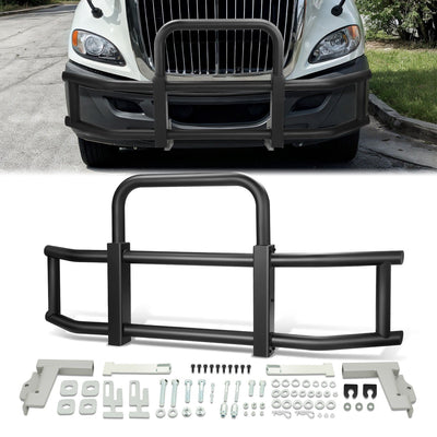 Front Bumper Grille Deer Guard+Brackets <br>08-16 International ProStar Black