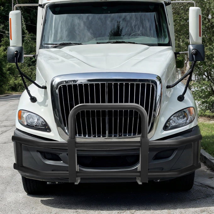 Front Bumper Grille Deer Guard+Brackets <br>08-16 International ProStar Black