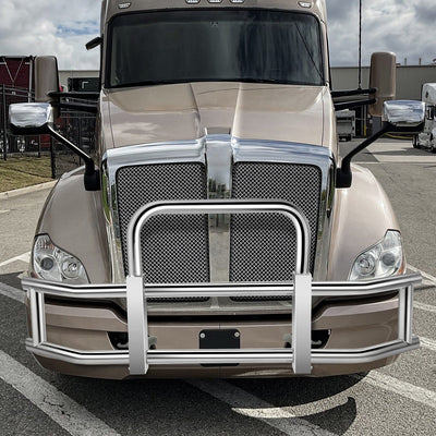 Front Bumper Grille Deer Guard+Brackets <br>07-21 Kenworth T660 T680 Chrome