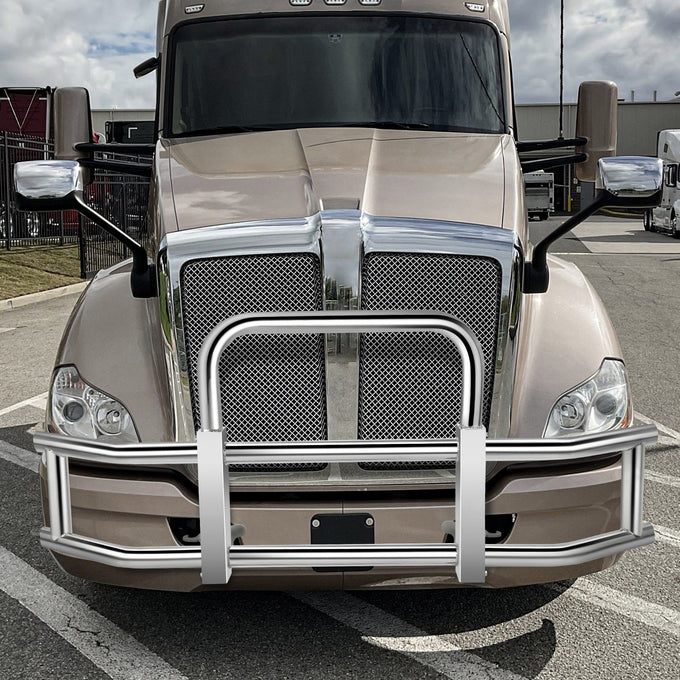 Front Bumper Grille Deer Guard+Brackets <br>07-21 Kenworth T660 T680 Chrome