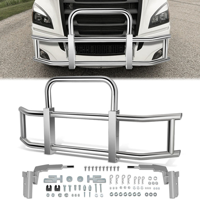 Front Bumper Grille Deer Guard+Brackets <br>18-23 Freightliner Cascadia Chrome