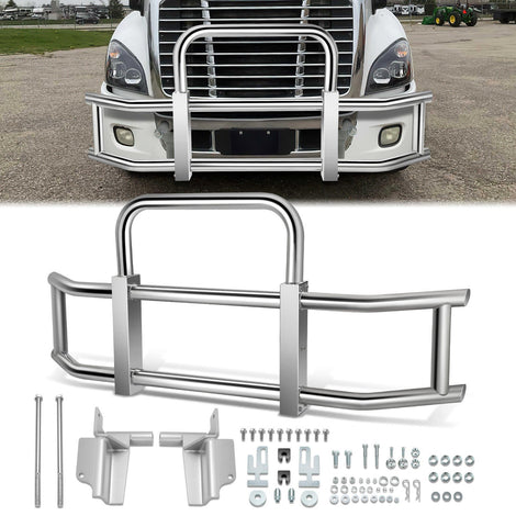 Front Bumper Grille Deer Guard+Brackets <br>08-17 Freightliner Cascadia Chrome