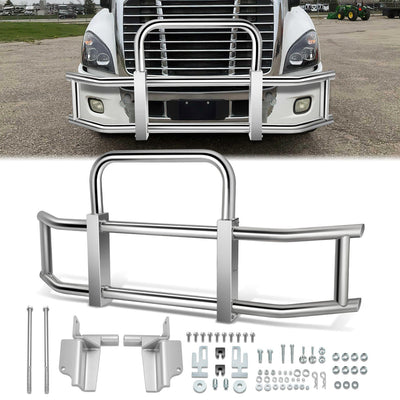 Front Bumper Grille Deer Guard+Brackets <br>08-17 Freightliner Cascadia Chrome