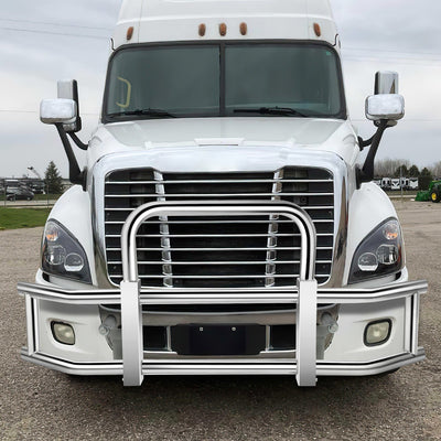 Front Bumper Grille Deer Guard+Brackets <br>08-17 Freightliner Cascadia Chrome