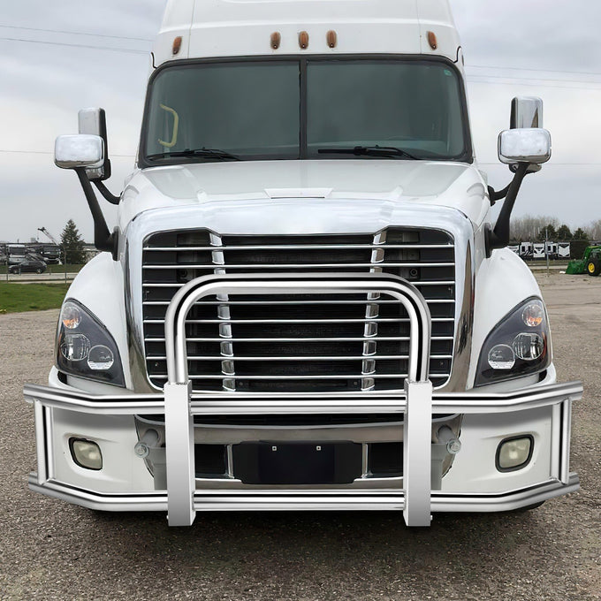 Front Bumper Grille Deer Guard+Brackets <br>08-17 Freightliner Cascadia Chrome
