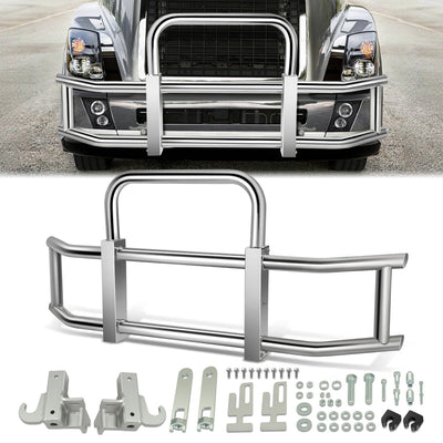 Front Bumper Grille Deer Guard+Brackets <br>04-17 Volvo VNL 430 630 670 Chrome
